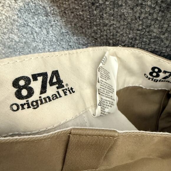 Dickies Pants Mens 40x28 Beige 874 Original Fit Work Pants Pleated - Picture 10 of 12